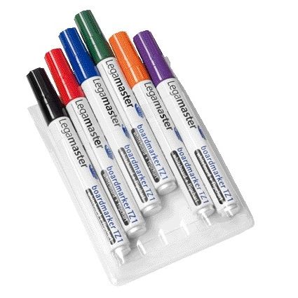 Legamaster – Whiteboard-Marker TZ 1 rund 1,5–3 mm, sortiertes Set mit 6 Stück
