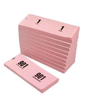 Office - Nummerblok 42x105mm nummering 1-1000 roze 10 stuks