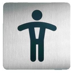Durable - Panneau d'information pictogramme 4954 carré toilettes hommes 150mm
