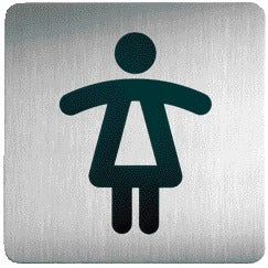 Langlebig – Hinweisschild Piktogramm 4956 quadratisch WC Damen 150mm