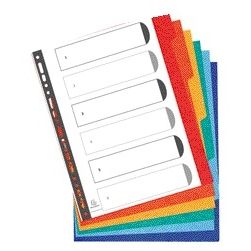 Exacompta - Onglets 11 trous extra larges en carton 6 pièces