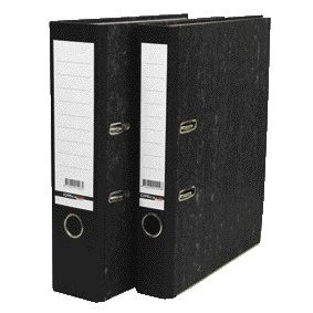 Qbasic - Ordner A4 80mm karton zwart gewolkt | 20 stuks