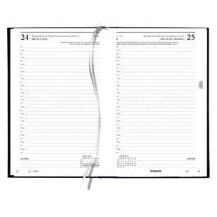 Quantore - Agenda de bureau 2026 court 1 jour/1 page noir