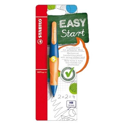 Stabilo - Vulpotlood Easyergo HB 1.4mm linkshandig ultramarine/neon oranje blister à 1 stuk | 3 stuks