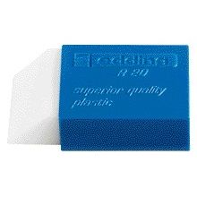 Edding - Gomme R20 45x24x10mm avec support blanc en plastique bleu