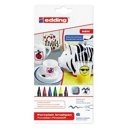 Edding - Brushpen 4200 porcelaine assortiment coffret de 6 pièces