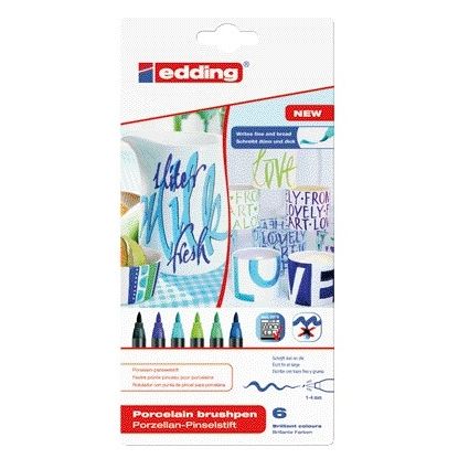 Edding - Brushpen 4200 porcelaine cool color étui de 6 pièces