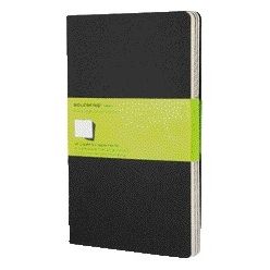 Moleskine - Carnet 130x210mm vierge 160 pages 70gr noir lot de 3 pièces