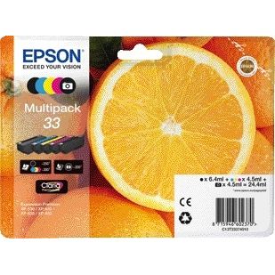 Epson - Cartouche d'encre 33 T3337 2x noir + 3 couleurs | 7 pièces