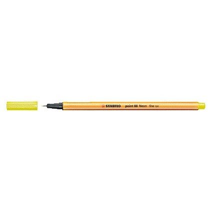Stabilo - Pointe Fineliner 88/024 jaune fluo fin | 10 pièces