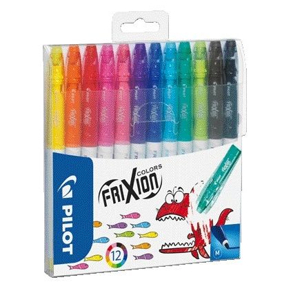 Pilot - Viltstift friXion Colors medium assorti etui à 12 stuks