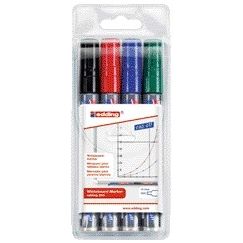 Edding - Whiteboard-Marker 250 rund 1,5-3 mm sortiert im Karton mit 4 Stück
