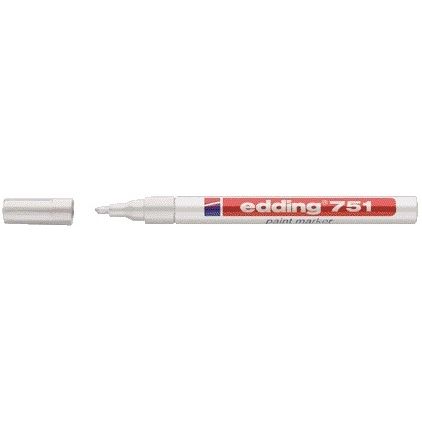 Edding - Feutre edding 751 laque rond 1-2mm blanc | 10 pièces