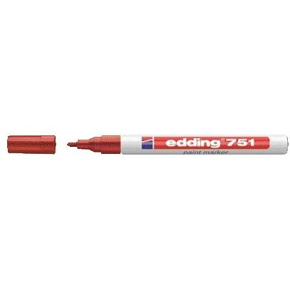 Edding - Marqueur à base d'huile 751 1-2mm rouge pastel
