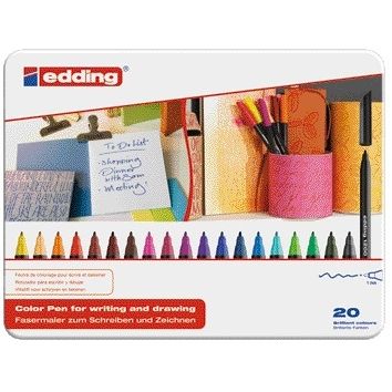 Edding - Fineliner 1200 fijn assorti blik à 20 stuks