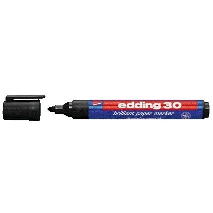 Edding - Viltstift 30 brilliant rond 1.5-3mm zwart | 10 stuks