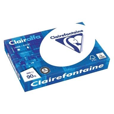 Clairefontaine - Kopieerpapier Clairalfa A4 90gr wit 500 vel | 5 stuks