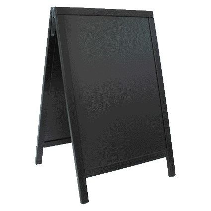 Securit - Stoepbord 550x850x30mm zwart hout