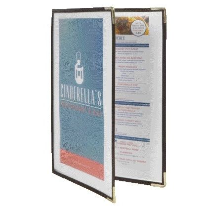 Securit - Menükarte A4 2-teilig für 4 Seiten transparent 3 Stück