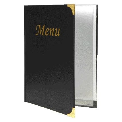 Securit - Menukaart a4 4 x 2 tassen zwart | 10 stuks