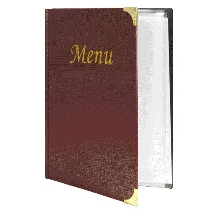 Securit - Carte menu A4 4 x 2 sachets rouge vin