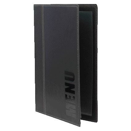 Securit - Menukaart trendy a5 1 x 2 tassen zwart