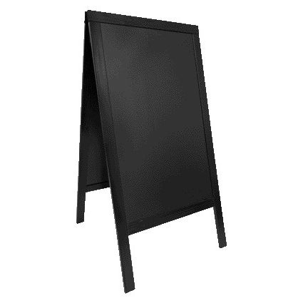 Securit - Stoepbord 700x1250x40mm zwart hout