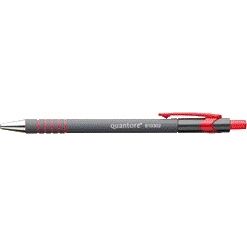 Quantore - Stylo bille grip caoutchouc bouton poussoir rouge moyen