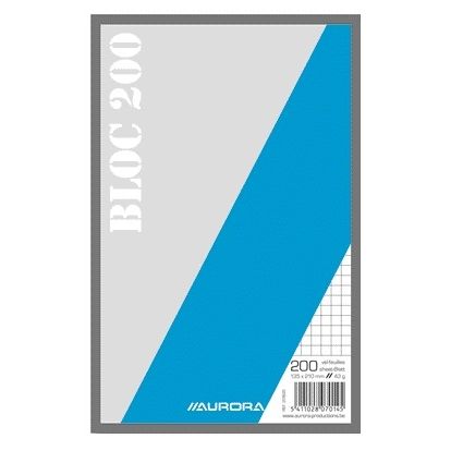 Aurora - Bloc-notes 135x210mm diamant 5X5mm 200 feuilles 45gr