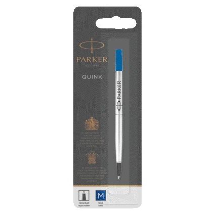 Parker - Rollerpenvulling Quink medium blauw blister à 1 stuk | 12 stuks