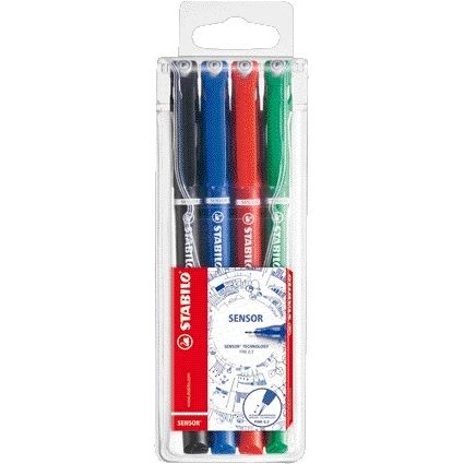 Stabilo - Fineliner Sensor 189 fijn assorti etui à 4 stuks