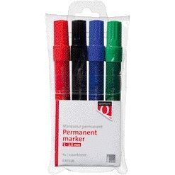 Quantore - Marqueur permanent rond 1-1.5mm assorti 4 pièces