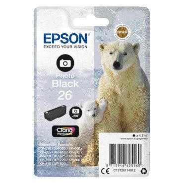 Epson - Tintenpatrone 26 T2611 Fotoschwarz