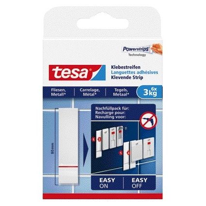 Tesa - Kleefstrips ® tegels metaal 3kg wit 6 stuks