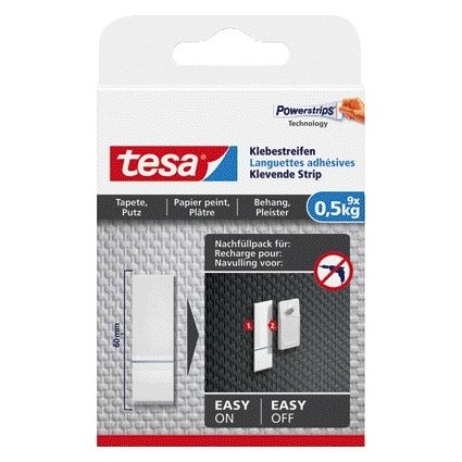 Tesa - Kleefstrips ® behang pleisterwerk 0,5kg wit 9 stuks 9 stuks