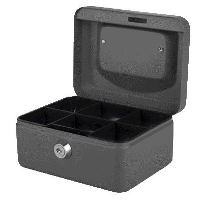 Quantore - Geldkassette 150x115x80mm grau