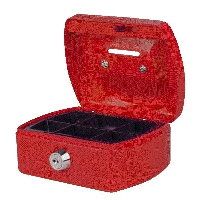 Pavo - Geldkist met muntgleuf 125x95x60mm rood