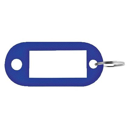 Pavo - Etiquette clé plastique bleu 100 pièces