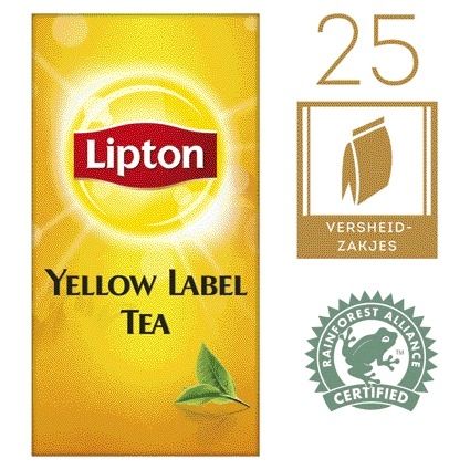 Lipton - Thee yellow label 25x1.5gr | 6 stuks