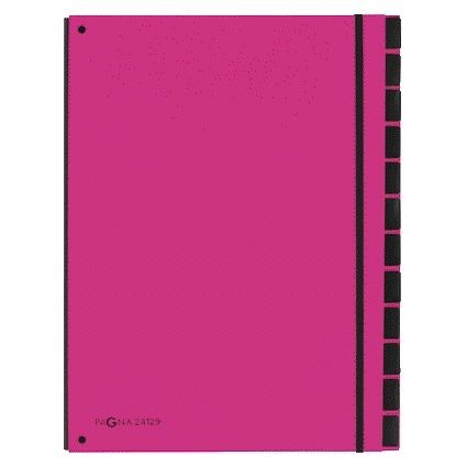 PAGNA - Dossier de tri Trend A4 12 onglets rose foncé
