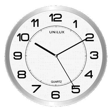 Unilux - Wandklok attraction dia 22cm lichtgrijs/wit