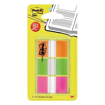 Post-it - Onglets 680 24mmx43,2mm assortis 60 onglets