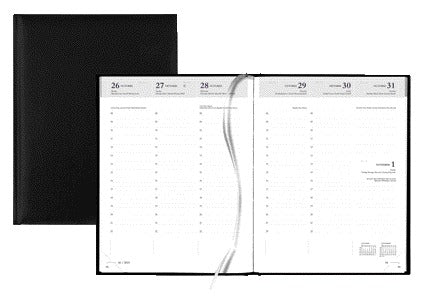 Quantore - Agenda 2026 semaine 7 jours/2 pages A5 4 langues noir | 3 pièces