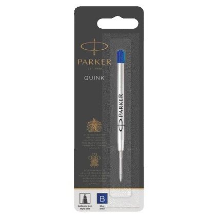 Parker - Recharge pour stylo à bille Quink large bleu large blister de 1 pièce