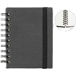 Quantore - Carnet A6 lignes spirales 192 pages 80gr noir