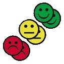 Smit Visual - Aimant smiley 25mm 2x jaune, 2x vert, 2x rouge