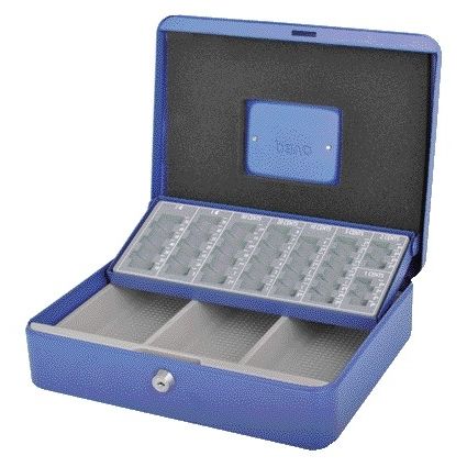 Pavo - Geldkist met muntsorteerbak 300x240x90mm bl
