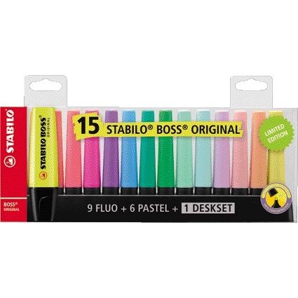 Stabilo - Markeerstift boss bureauset 70/15 15st ass | 5 stuks