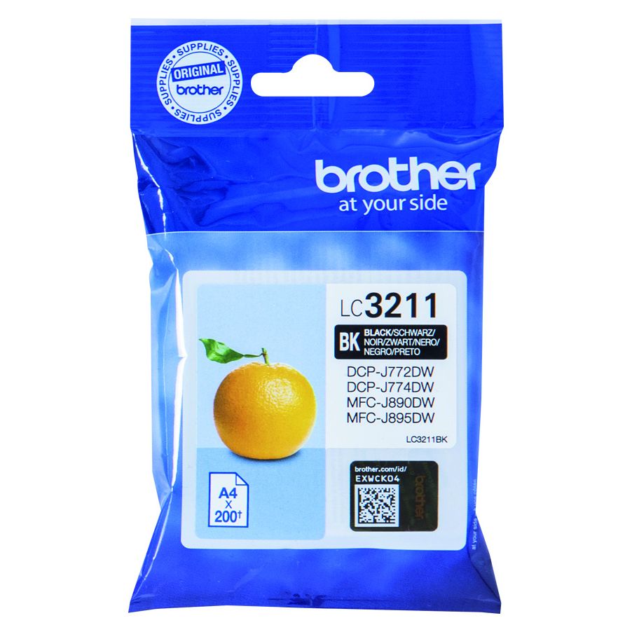 Brother - LC3211BK inktcartridge 1 stuk(s) Origineel Normaal rendement Zwart