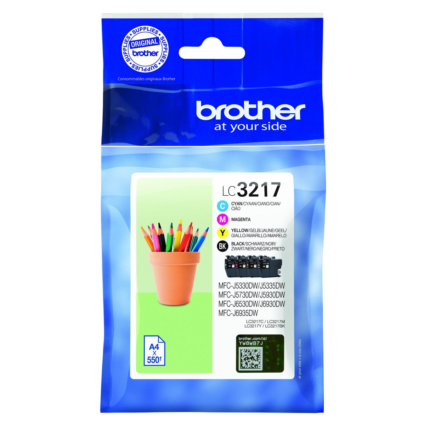 Brother - Cartouche d'encre LC-3217 noire + 3 couleurs